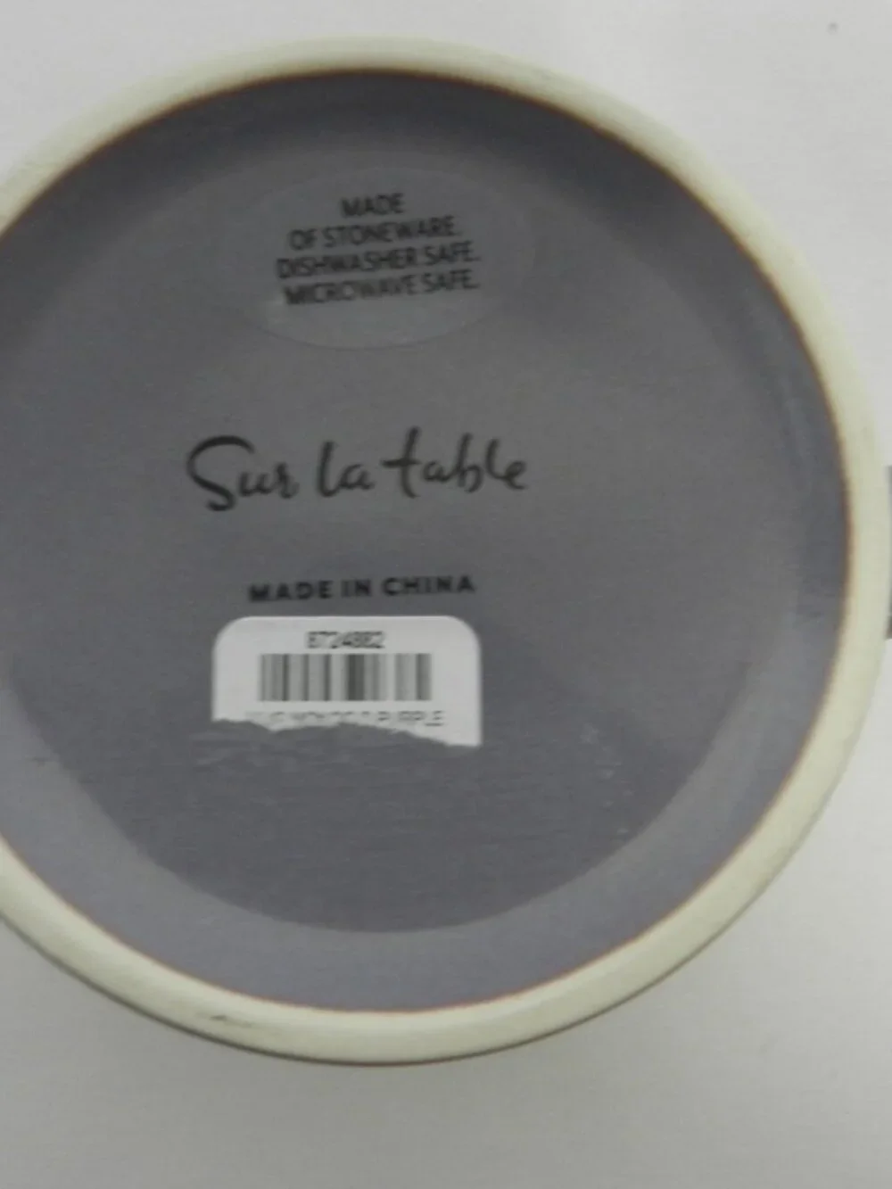 Sur La Table Color Block Monogram D Mug Cup 15oz purple dish micro safe NEW NWT